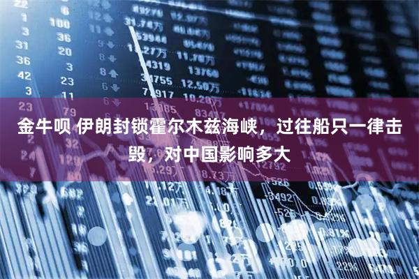 金牛呗 伊朗封锁霍尔木兹海峡，过往船只一律击毁，对中国影响多大