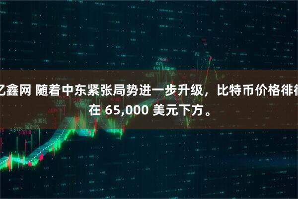 亿鑫网 随着中东紧张局势进一步升级,比特币价格徘徊在 65,000 美元下方。